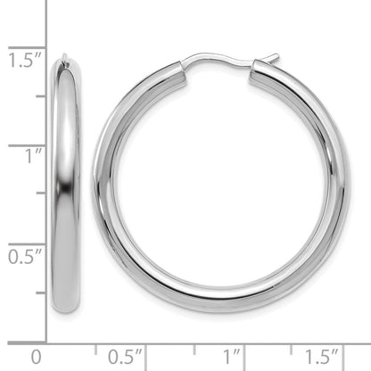 Sterlingsilber Rhodiniert 3.5mm Röhre Ohrringe