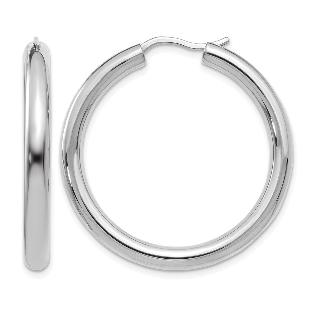 Sterlingsilber Rhodiniert 3.5mm Röhre Ohrringe