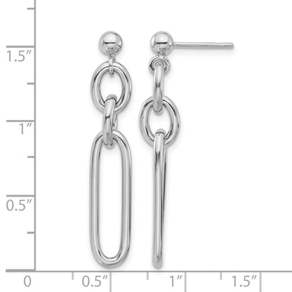 Sterlingsilber Rhodiniert Poliert Fantasieglieder Stecker Ohrhänger