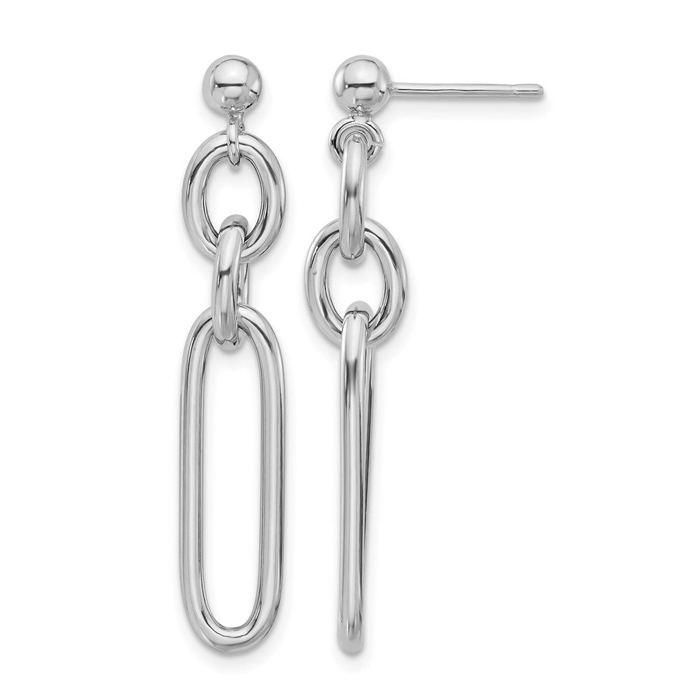 Sterlingsilber Rhodiniert Poliert Fantasieglieder Stecker Ohrhänger