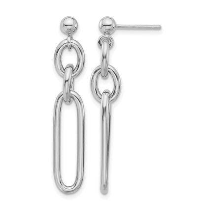 Sterlingsilber Rhodiniert Poliert Fantasieglieder Stecker Ohrhänger