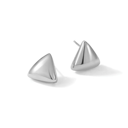 Sterlingsilber Rhodiniert Poliert Hohl Dreieck Ohrstecker