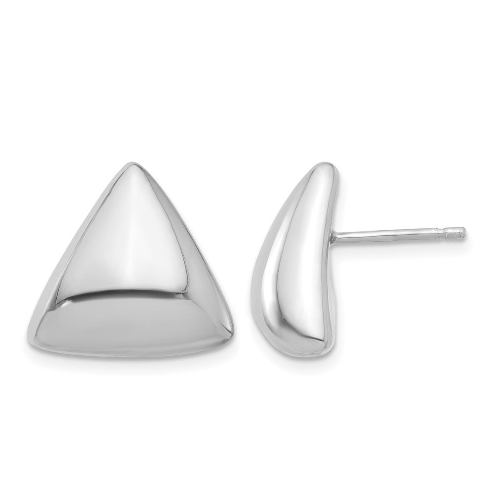 Sterlingsilber Rhodiniert Poliert Hohl Dreieck Ohrstecker