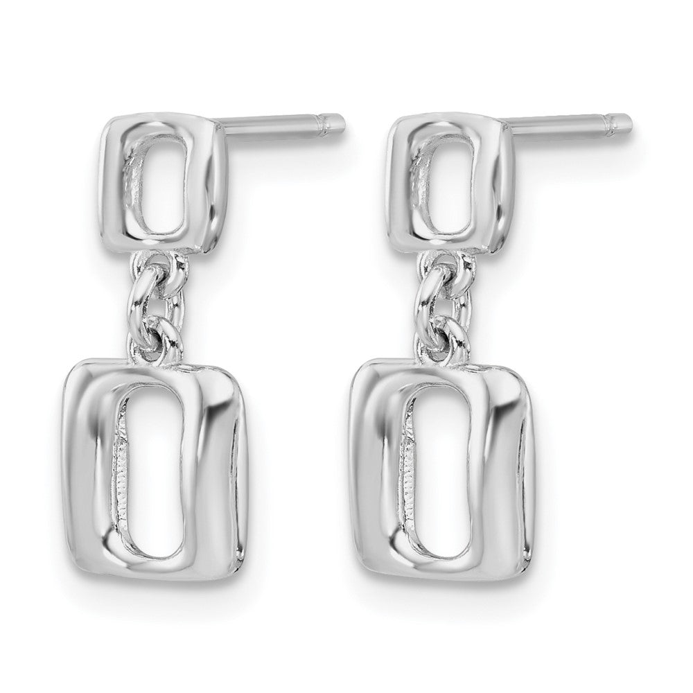 Sterlingsilber Rhodiniert Quadratisch Glieder Hängend Ohrstecker