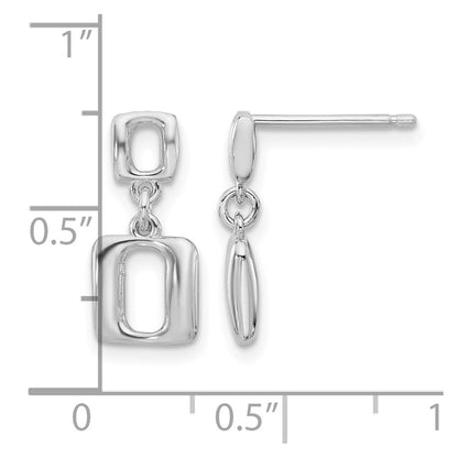 Sterlingsilber Rhodiniert Quadratisch Glieder Hängend Ohrstecker
