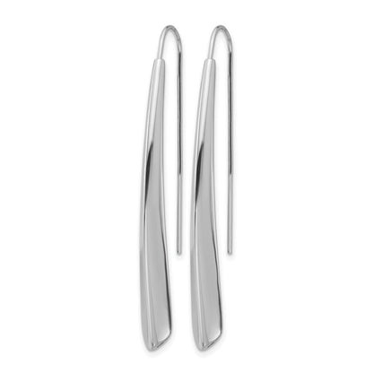 Sterlingsilber Rhodium Platte Poliert Tropfen Stab Durchzieher-Ohrringe