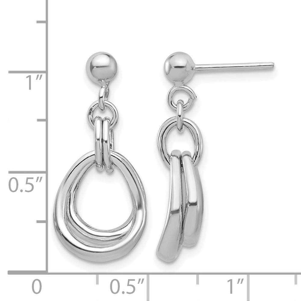 Sterlingsilber Rhodiniert Poliert Stecker Ohrhänger