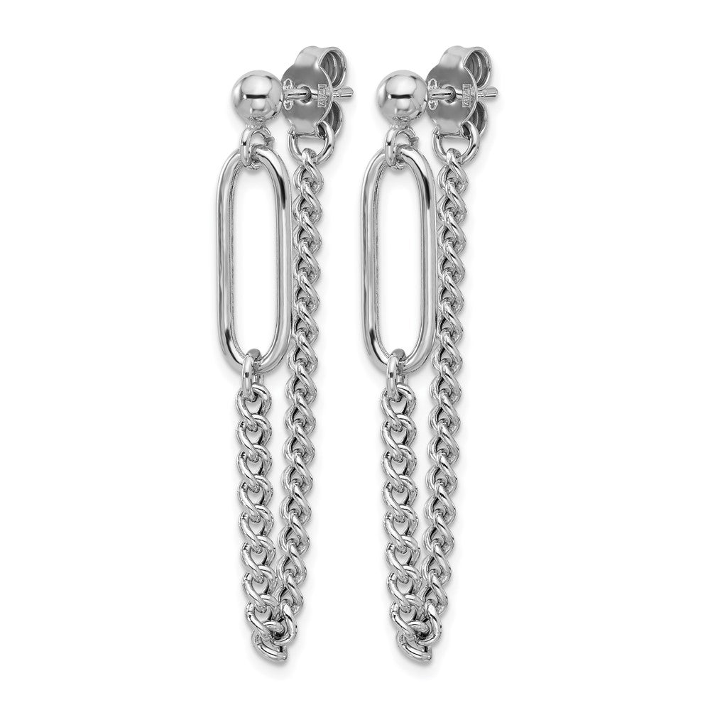 Sterlingsilber Rhodiniert Stecker Kette Ohrhänger