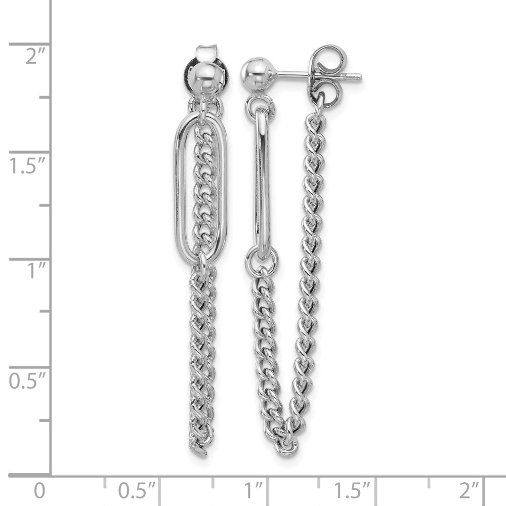 Sterlingsilber Rhodiniert Stecker Kette Ohrhänger