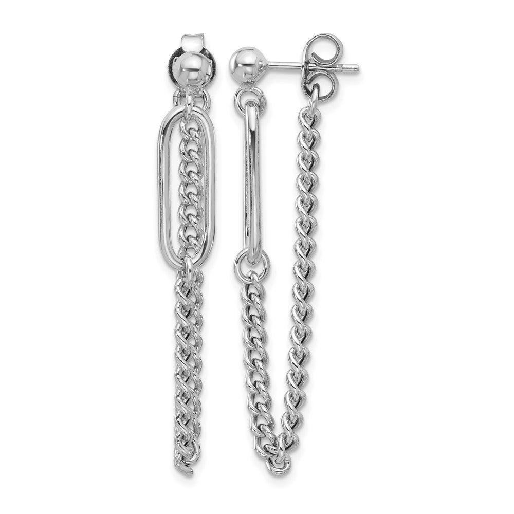 Sterlingsilber Rhodiniert Stecker Kette Ohrhänger