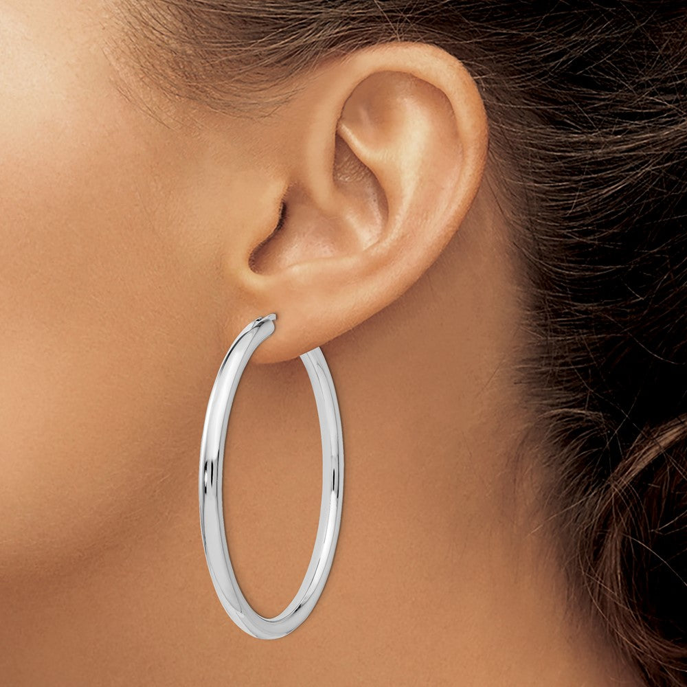 Sterlingsilber Rhodiniert 3.5mm Röhre Ohrringe