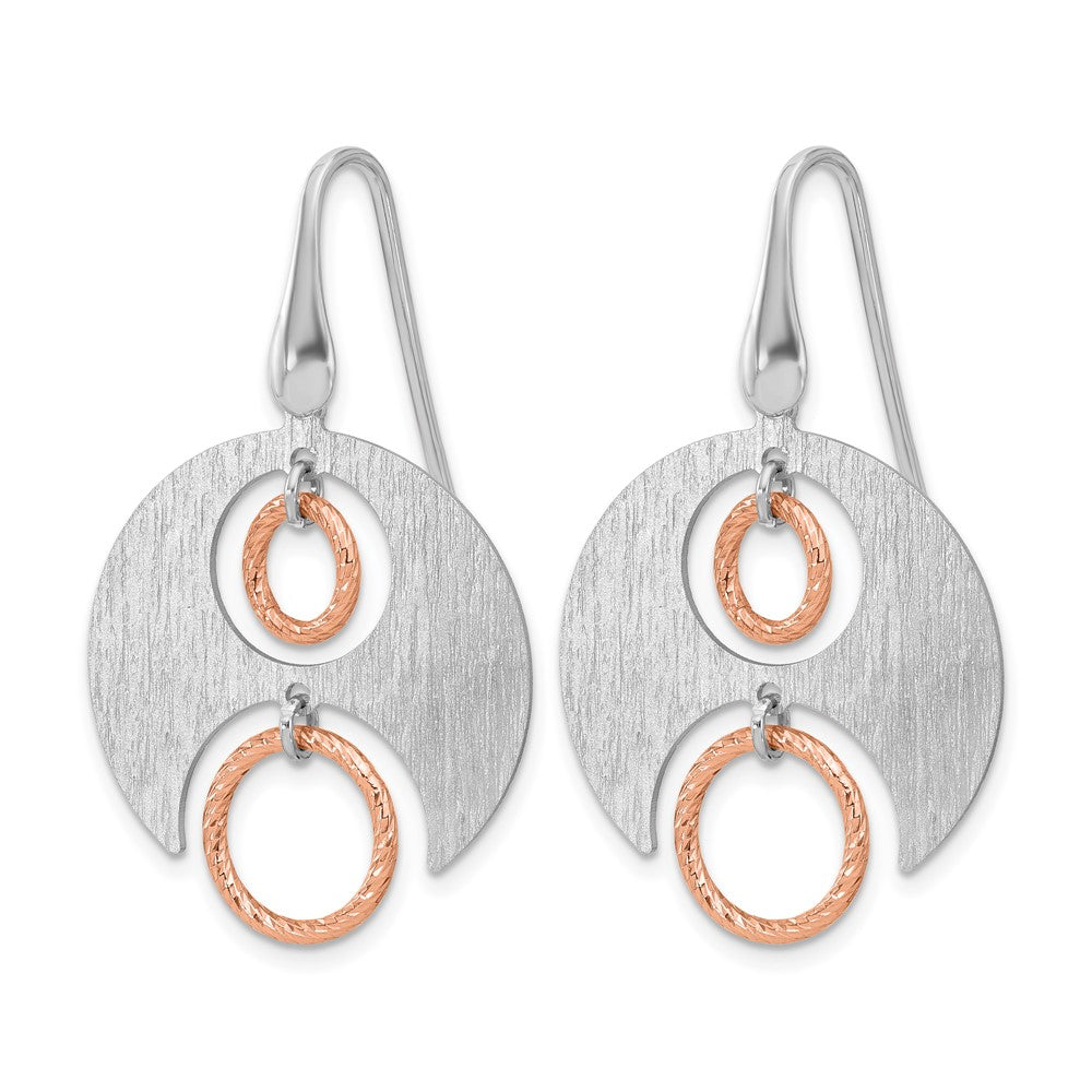 Sterlingsilber Ss Rhodium/ Roségold Platin Poliert/brushed Ohrhänger