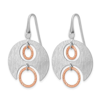 Sterlingsilber Ss Rhodium/ Roségold Platin Poliert/brushed Ohrhänger