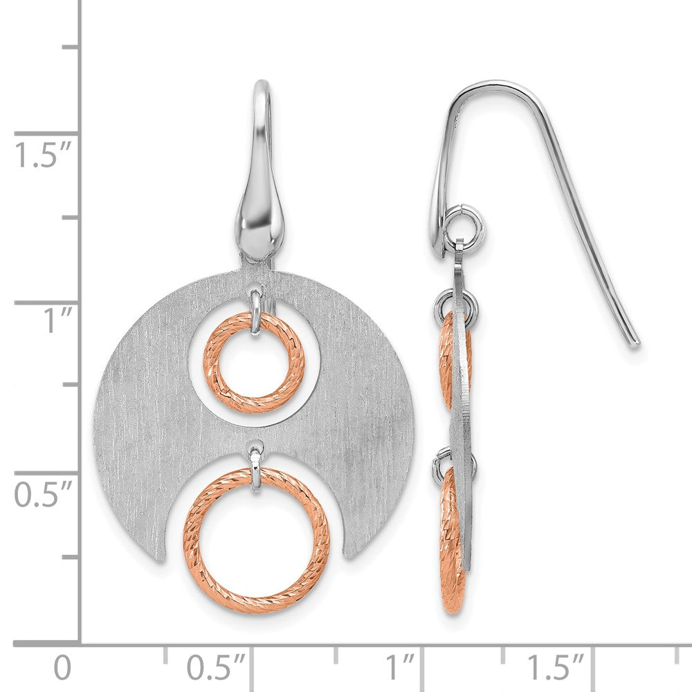 Sterlingsilber Ss Rhodium/ Roségold Platin Poliert/brushed Ohrhänger
