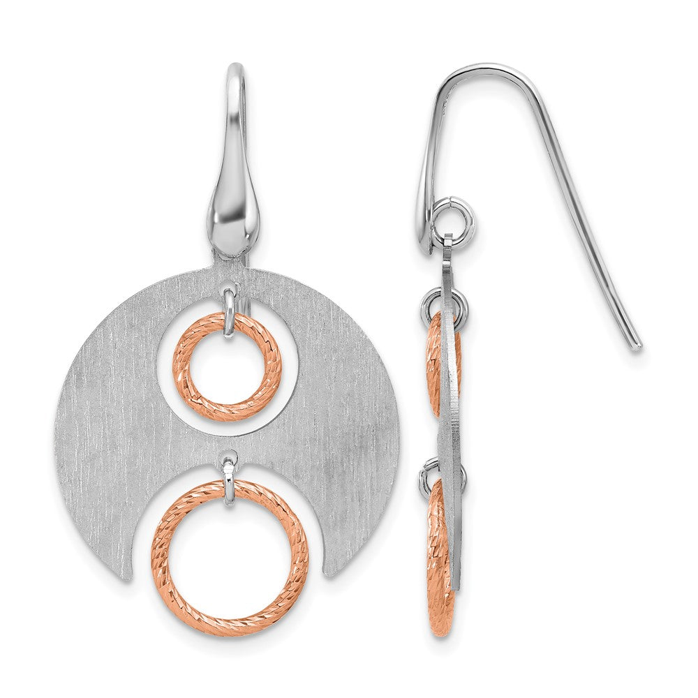 Sterlingsilber Ss Rhodium/ Roségold Platin Poliert/brushed Ohrhänger