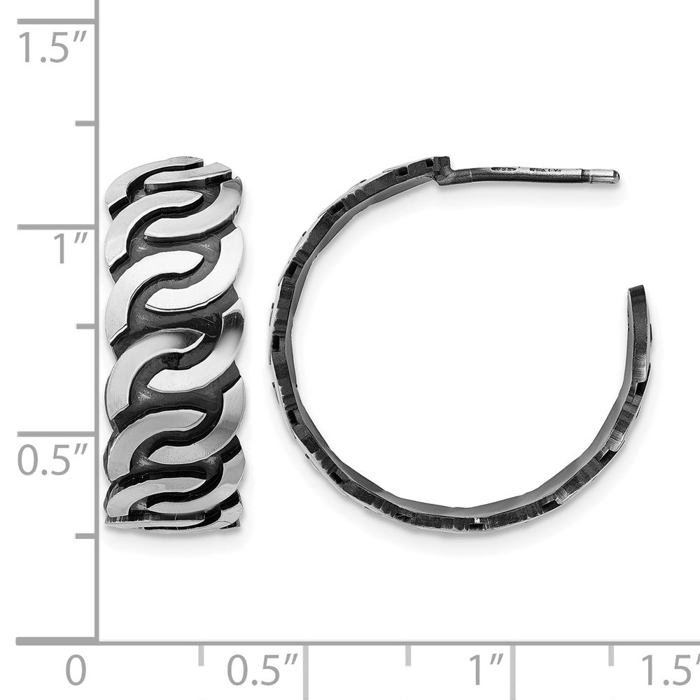 Sterlingsilber Antikisiert Burnished Poliert J Creolen