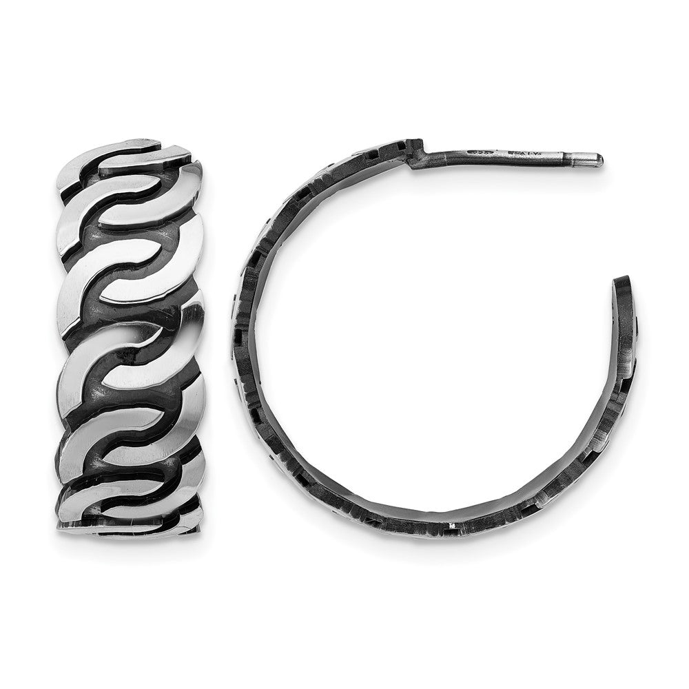 Sterlingsilber Antikisiert Burnished Poliert J Creolen