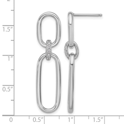 Sterlingsilber Rhodiniert Poliert Zirkonia Hängend Ohrstecker