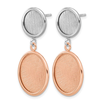 Sterlingsilber Ss Rhodium/roséfarben Radiant Essence Poliert/scratch Ohrringe