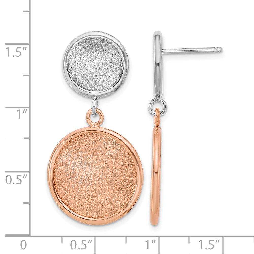 Sterlingsilber Ss Rhodium/roséfarben Radiant Essence Poliert/scratch Ohrringe