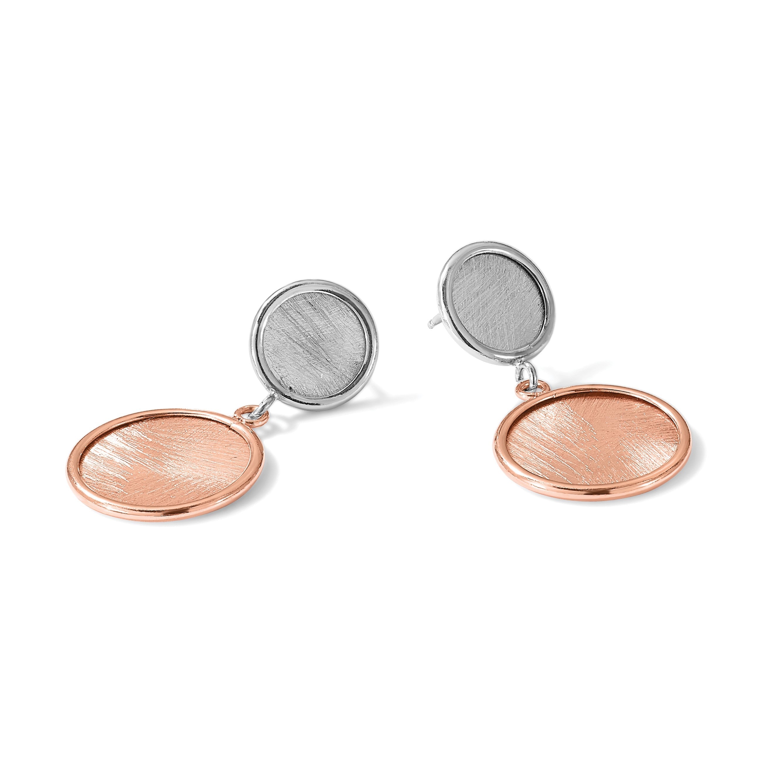 Sterlingsilber Ss Rhodium/roséfarben Radiant Essence Poliert/scratch Ohrringe