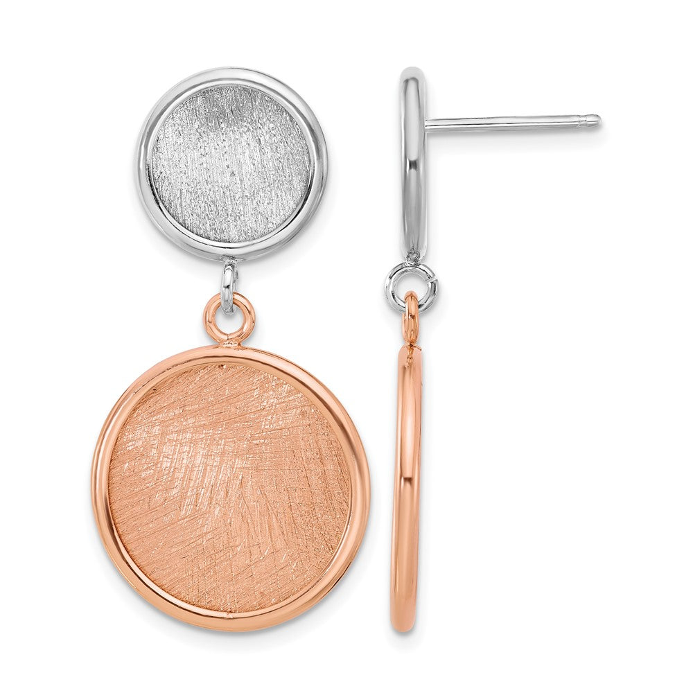 Sterlingsilber Ss Rhodium/roséfarben Radiant Essence Poliert/scratch Ohrringe