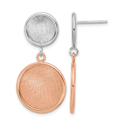 Sterlingsilber Ss Rhodium/roséfarben Radiant Essence Poliert/scratch Ohrringe
