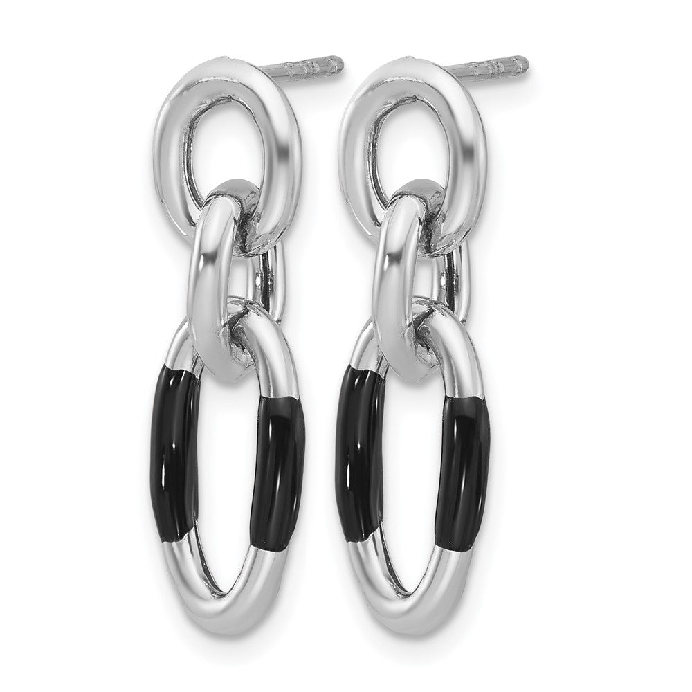 Sterlingsilber Rhodiniert mit Emaille Hängend Ohrstecker