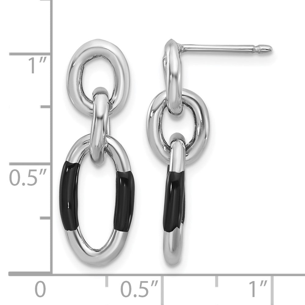Sterlingsilber Rhodiniert mit Emaille Hängend Ohrstecker