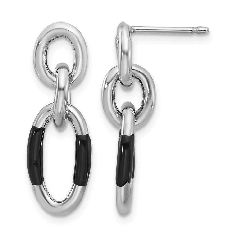 Sterlingsilber Rhodiniert mit Emaille Hängend Ohrstecker