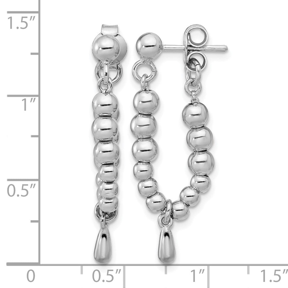 Sterlingsilber Rhodiniert Kugel Hängend Ohrstecker