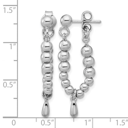 Sterlingsilber Rhodiniert Kugel Hängend Ohrstecker