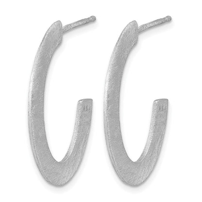 Sterlingsilber Rhodiniert Scratch Finish J Creole Ohrstecker