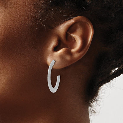 Sterlingsilber Rhodiniert Scratch Finish J Creole Ohrstecker