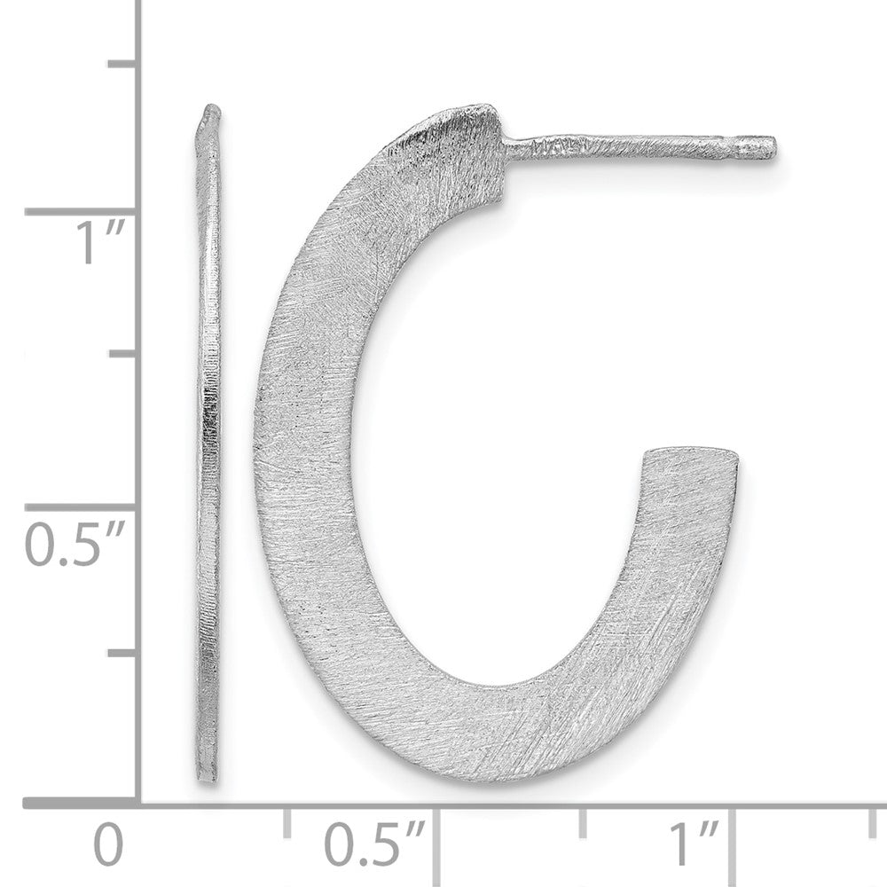 Sterlingsilber Rhodiniert Scratch Finish J Creole Ohrstecker