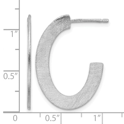 Sterlingsilber Rhodiniert Scratch Finish J Creole Ohrstecker