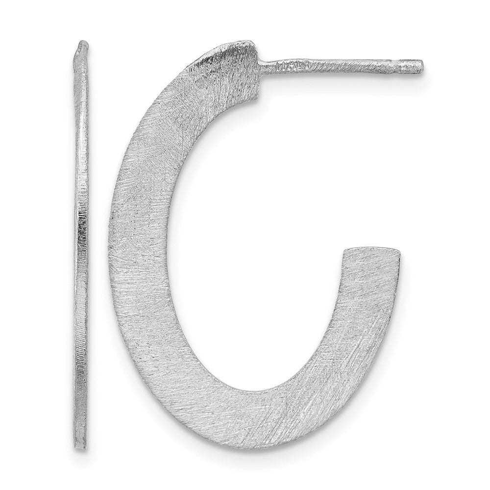 Sterlingsilber Rhodiniert Scratch Finish J Creole Ohrstecker