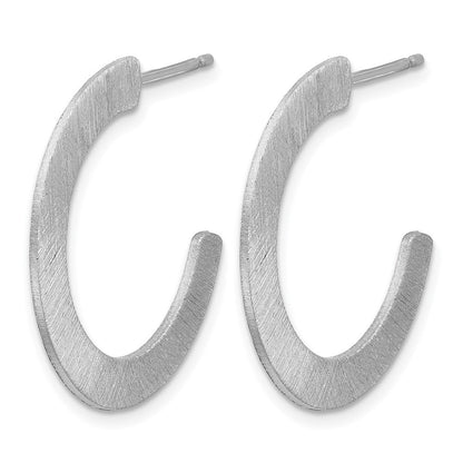 Sterlingsilber Rhodiniert Scratch Finish J Creole Ohrstecker