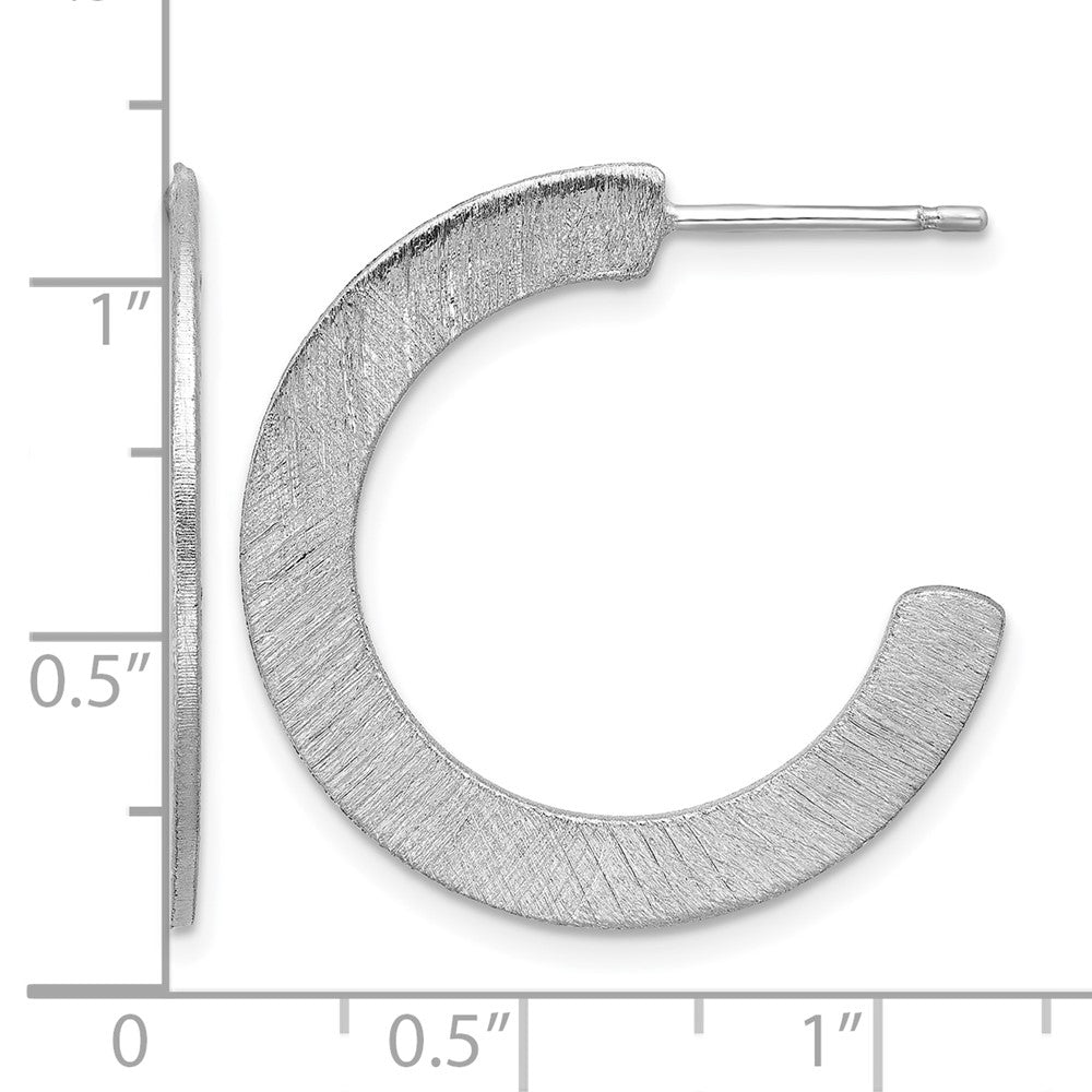 Sterlingsilber Rhodiniert Scratch Finish J Creole Ohrstecker