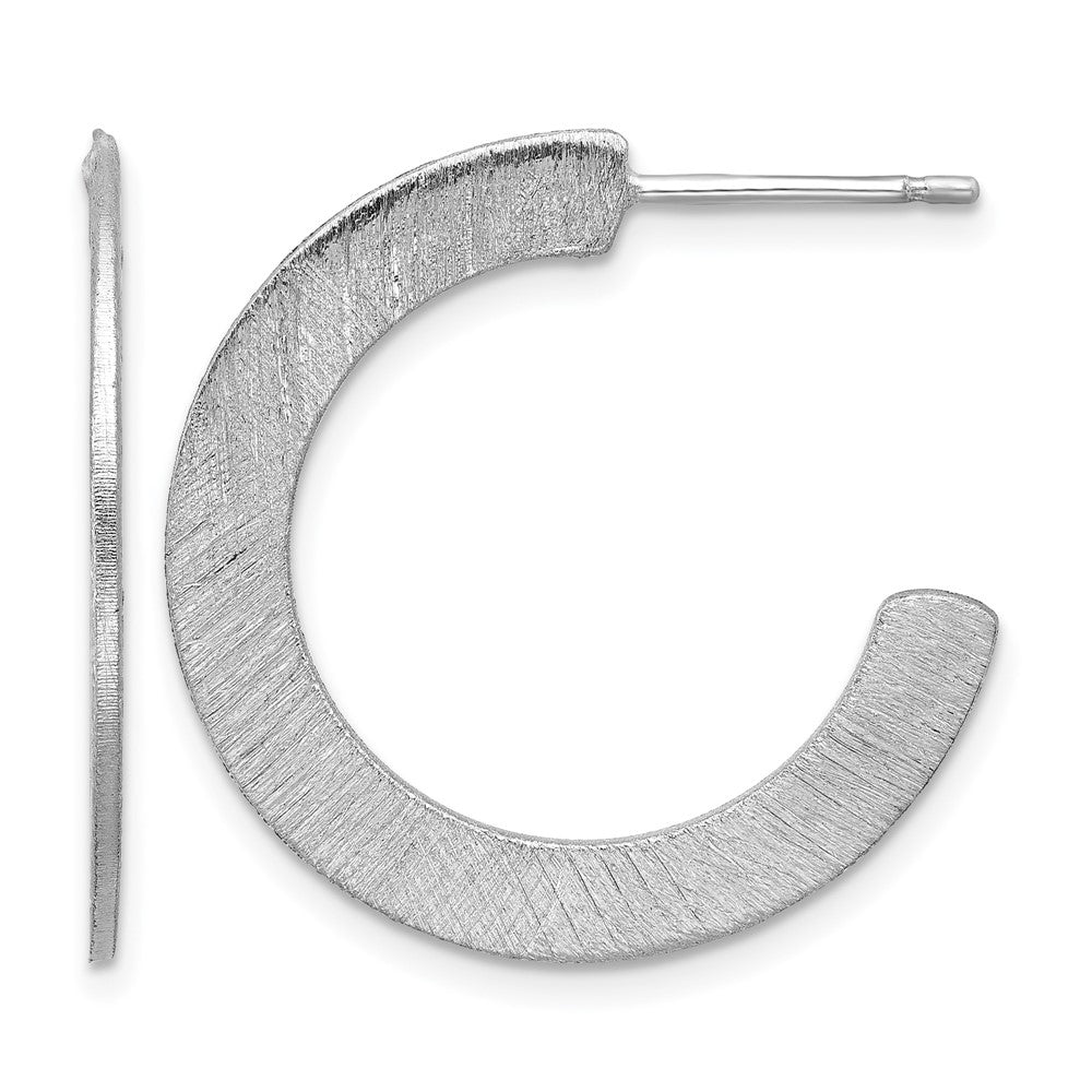 Sterlingsilber Rhodiniert Scratch Finish J Creole Ohrstecker