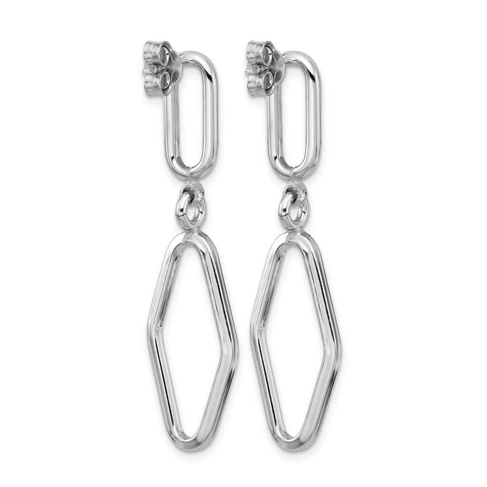 Sterlingsilber Rhodiniert Platin Poliert Geometric Hängend Ohrstecker
