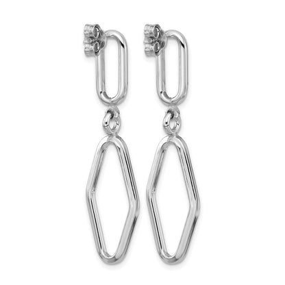 Sterlingsilber Rhodiniert Platin Poliert Geometric Hängend Ohrstecker