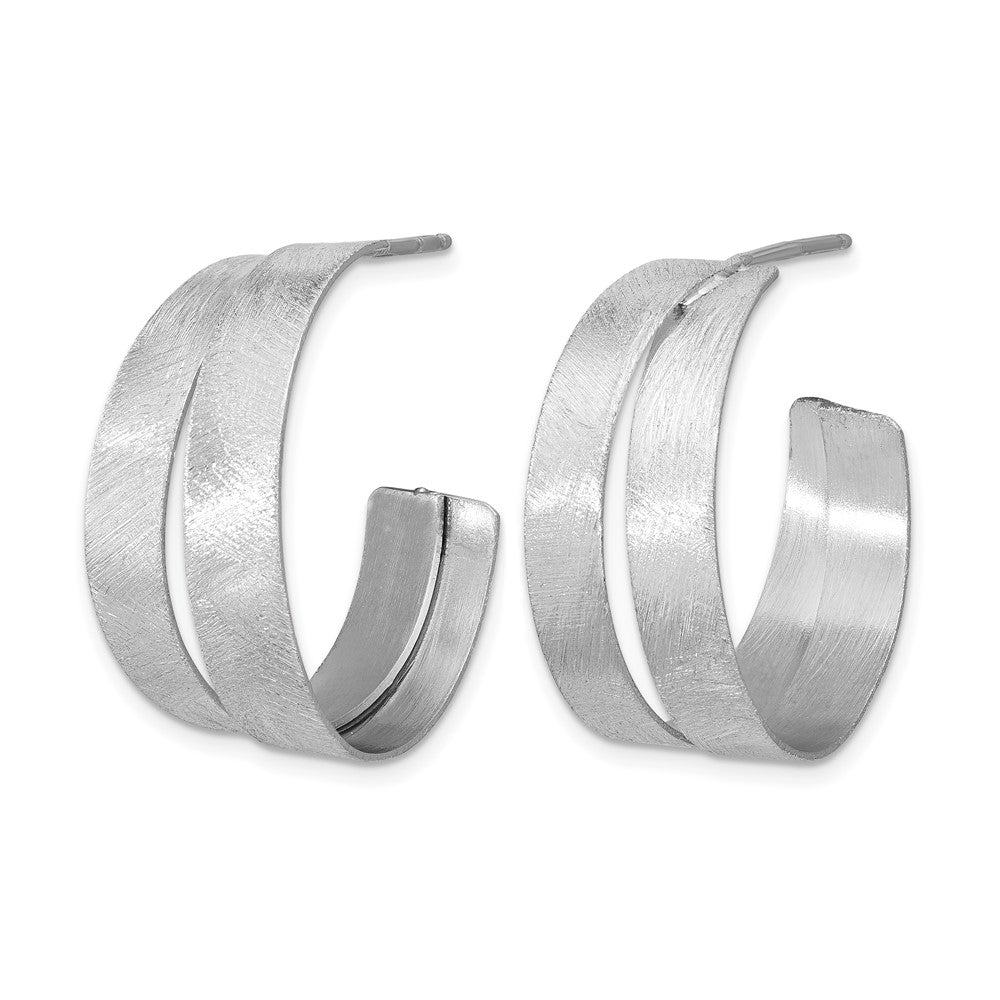 Sterlingsilber Rhodium Platte Scratch Finish J Creolen
