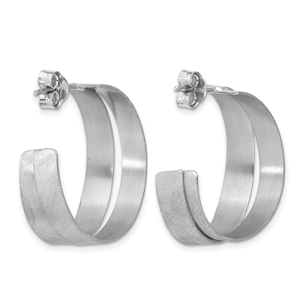 Sterlingsilber Rhodium Platte Scratch Finish J Creolen