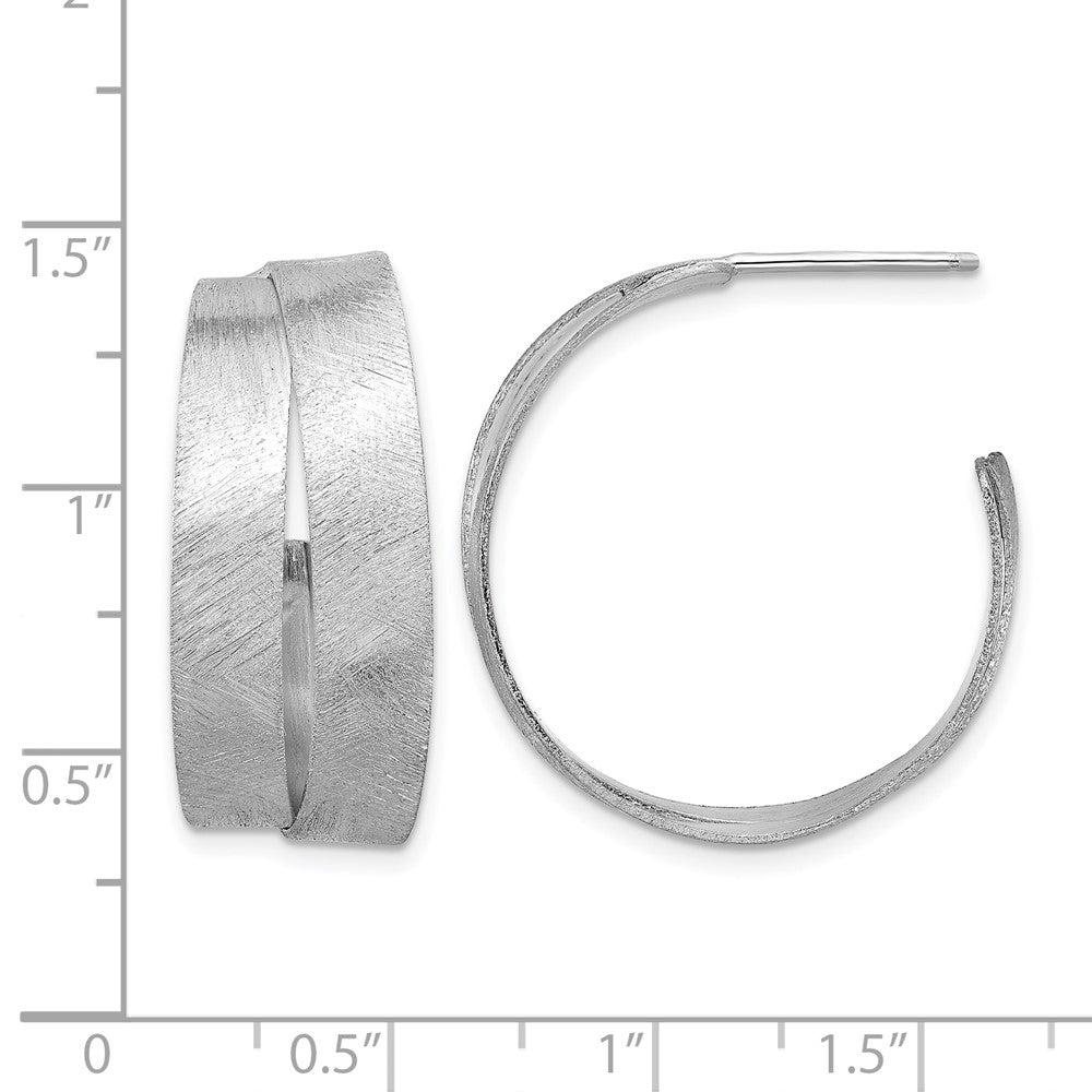 Sterlingsilber Rhodium Platte Scratch Finish J Creolen