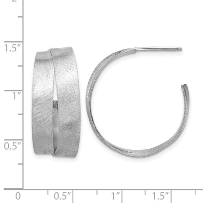 Sterlingsilber Rhodium Platte Scratch Finish J Creolen