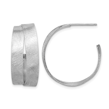 Sterlingsilber Rhodium Platte Scratch Finish J Creolen