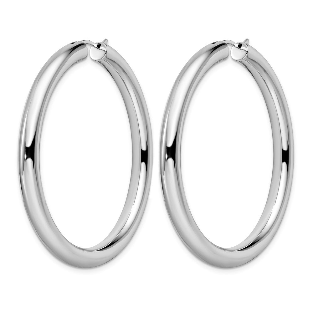 Sterlingsilber Rhodiniert 5mm Röhre Ohrringe