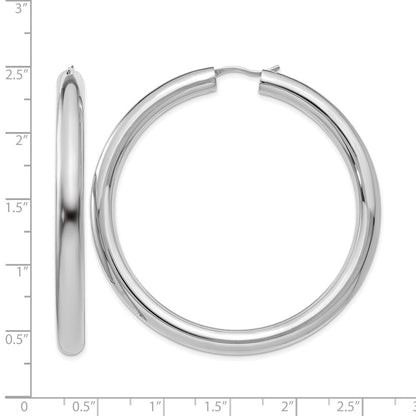 Sterlingsilber Rhodiniert 5mm Röhre Ohrringe