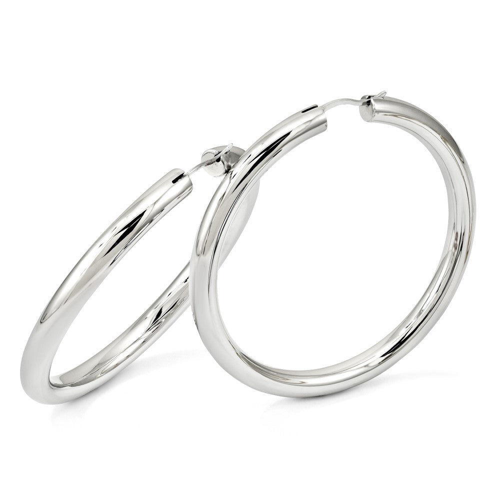 Sterlingsilber Rhodiniert 5mm Röhre Ohrringe